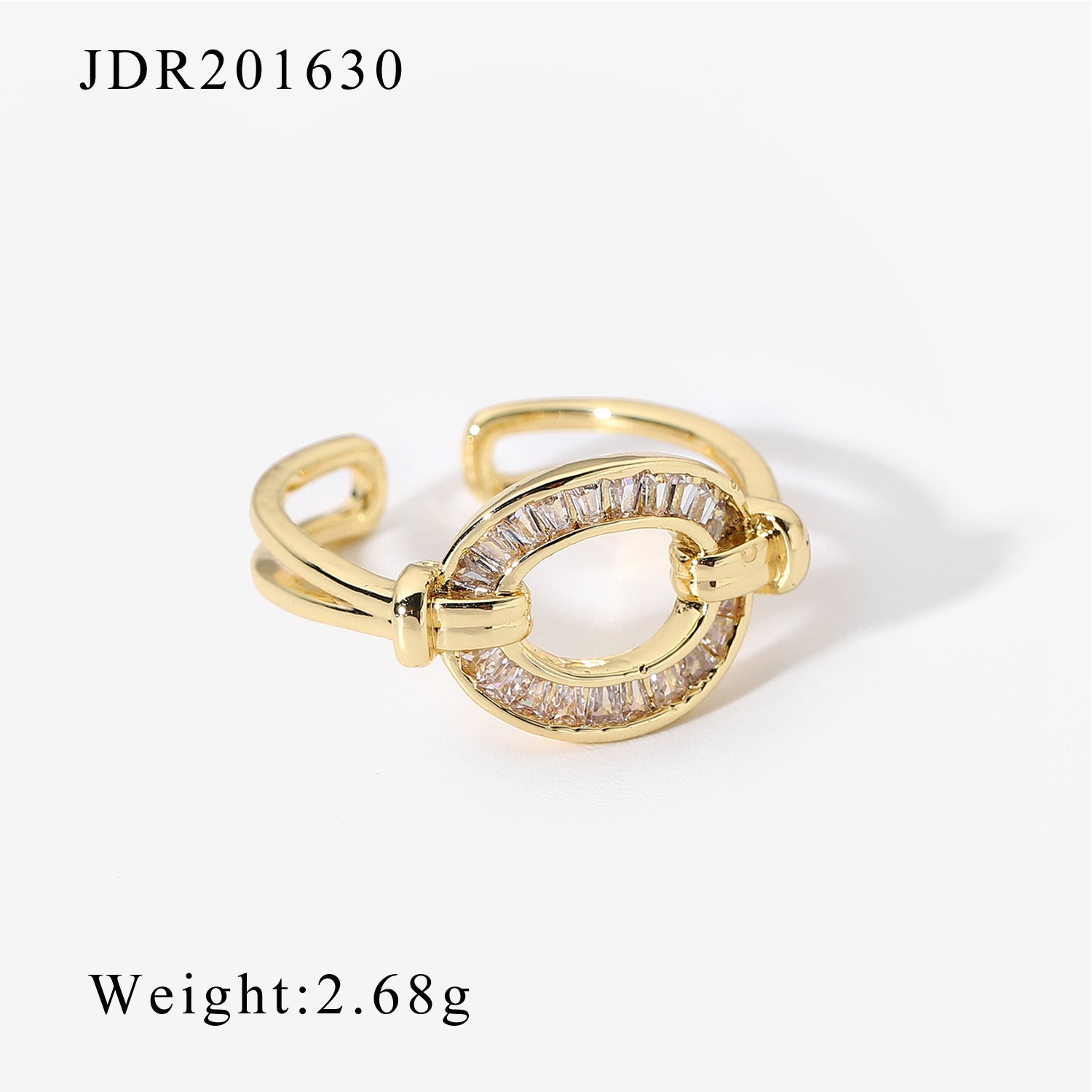 Wholesale 18K Gold Copper Inlaid Zirconium Open Fashion Retro Style Couple Ring Geometric Rings